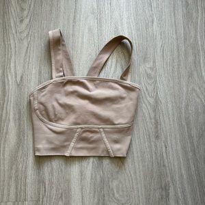 Nux corset bra, top crop light pilling on front - tan